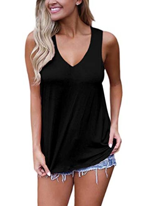 Sipaya Womens Tank Tops Summer Tops Casual Cami Shirts Basic Lace up Blouse S-XL