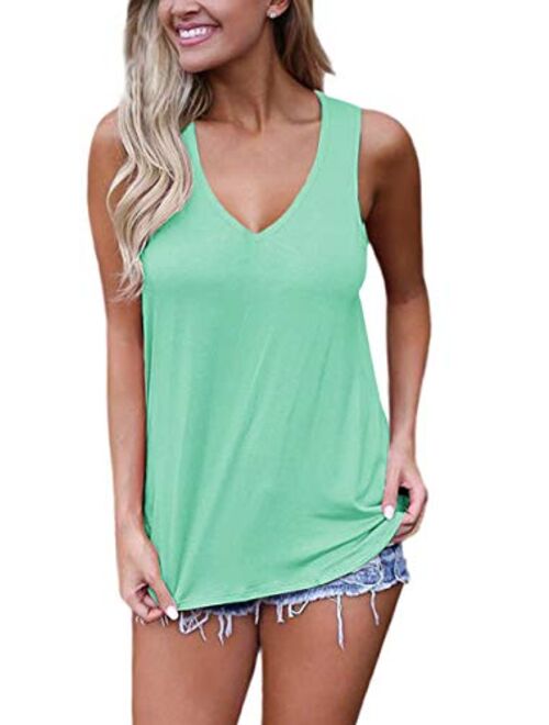 Sipaya Womens Tank Tops Summer Tops Casual Cami Shirts Basic Lace up Blouse S-XL