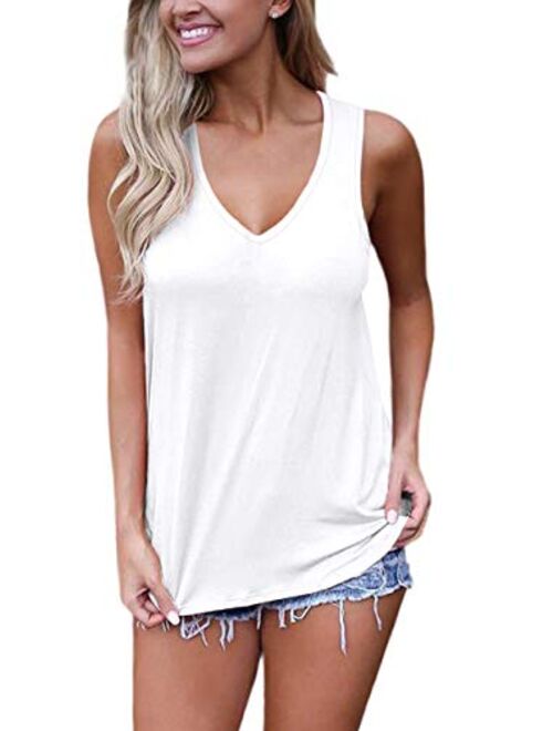 Sipaya Womens Tank Tops Summer Tops Casual Cami Shirts Basic Lace up Blouse S-XL