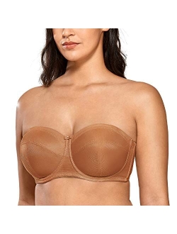 Women's Strapless Bra for Large Bust Underwire Ultra Support Convertible Strap