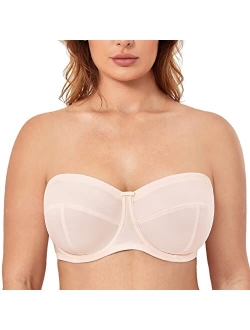 Women's Strapless Bra for Large Bust Underwire Ultra Support Convertible Strap