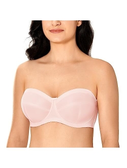 Women's Strapless Bra for Large Bust Underwire Ultra Support Convertible Strap