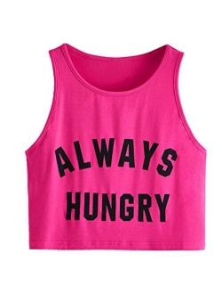 Women's Casual Sleeveless Round Neck Workout Crop Tank Top Shirts