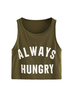 Women's Casual Sleeveless Round Neck Workout Crop Tank Top Shirts