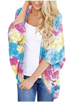 BB&KK Women's Lightweight Summer Cardigans Solid Color Cotton Kimono Cover Ups Tops 3/4 Sleeve