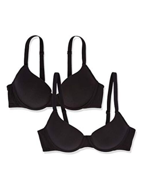 Iris & Lilly Women's T-Shirt Bra, Pack of 2