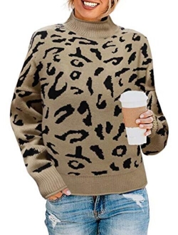 TECREW Womens Chunky Turtleneck Sweaters Batwing Sleeve Oversized Knitted Pullover Jumper