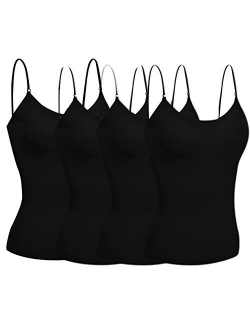 Emmalise Women's Camisole Built in Bra Wireless Fabric Support Short Cami