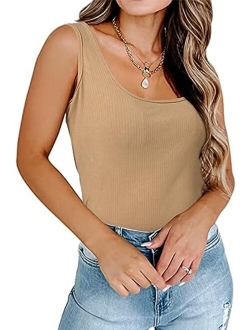 YOINS Women Camis Shirts Tanks Top Basic Sexy V Neck Sleeveless Slimming Lace Details Vest