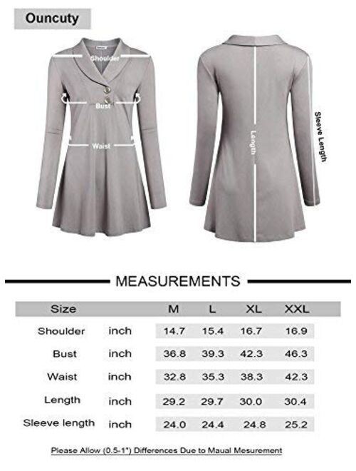 Ouncuty Women Fall Long Sleeve Tops Shawl Neck Button Down Dressy Blouses Shirts