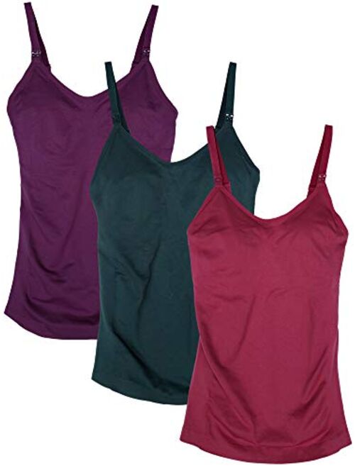 Caramel Cantina 3 Pack Women's Nursing Cami Built in Bra