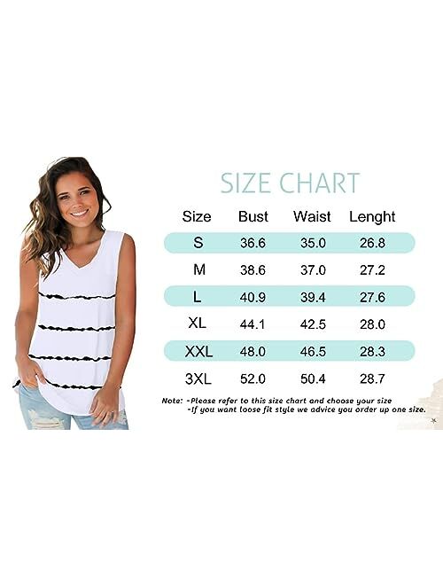 SAMPEEL Womens Trendy Basic Tank Tops Womens Sleeveless V Neck Tee Shirts