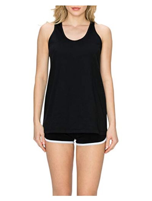 EttelLut Cotton Loose Fit Tank Tops-Relaxed Athletic Workout Flowy for Women