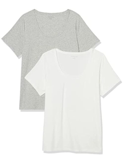 Women's 2-Pack Classic-Fit Short-Sleeve Scoopneck T-Shirt