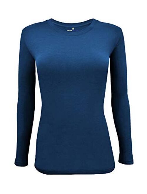 Natural Uniforms Women's Long Sleeve Underscrub Stretch T-Shirt Scrub Top