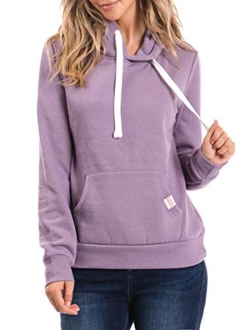 Urban Look Womens Active Long Sleeve Fleece Lined Fashion Hoodie Pullover with Plus Size