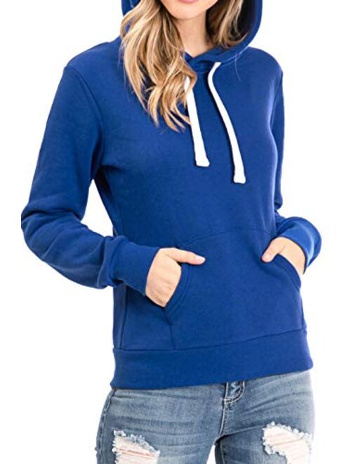 Urban Look Womens Active Long Sleeve Fleece Lined Fashion Hoodie Pullover with Plus Size