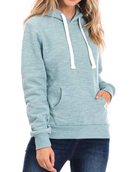 Urban Look Womens Active Long Sleeve Fleece Lined Fashion Hoodie Pullover with Plus Size