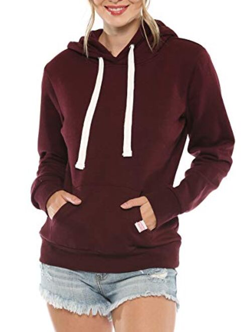 Urban Look Womens Active Long Sleeve Fleece Lined Fashion Hoodie Pullover with Plus Size