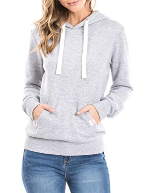 Urban Look Womens Active Long Sleeve Fleece Lined Fashion Hoodie Pullover with Plus Size