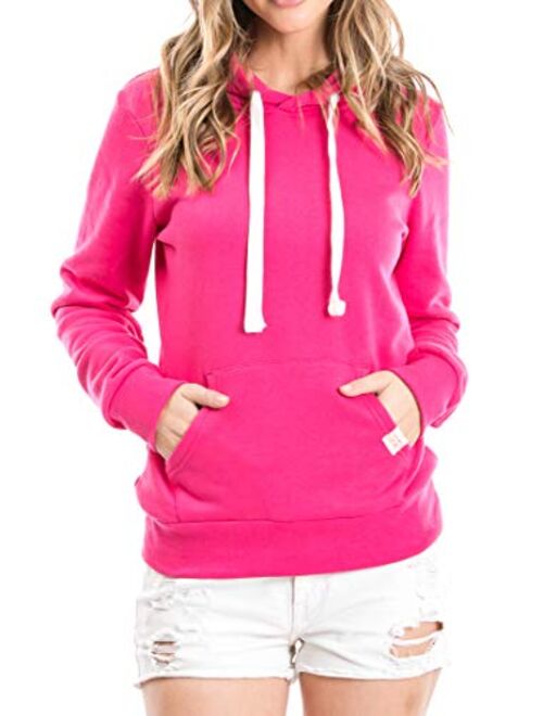 Urban Look Womens Active Long Sleeve Fleece Lined Fashion Hoodie Pullover with Plus Size