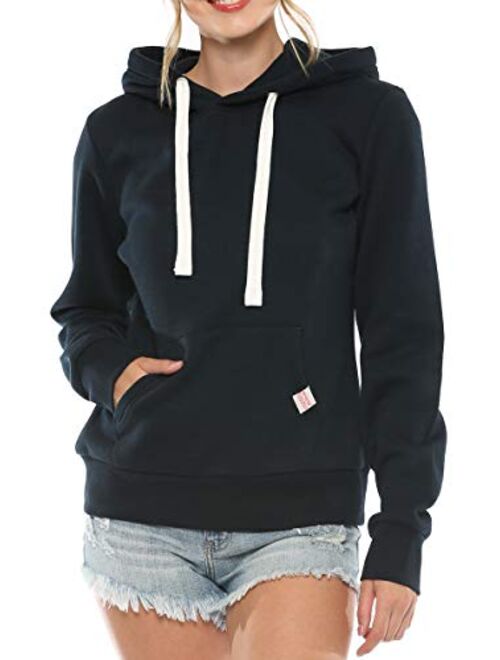 Urban Look Womens Active Long Sleeve Fleece Lined Fashion Hoodie Pullover with Plus Size