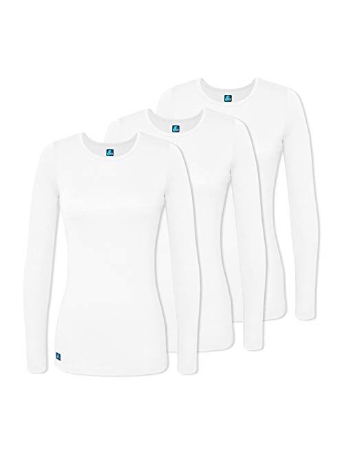 Adar Underscrubs for Women 3 Pack - Long Sleeve Underscrub Comfort Tee