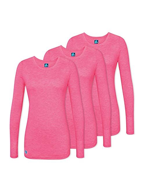 Adar Underscrubs for Women 3 Pack - Long Sleeve Underscrub Comfort Tee