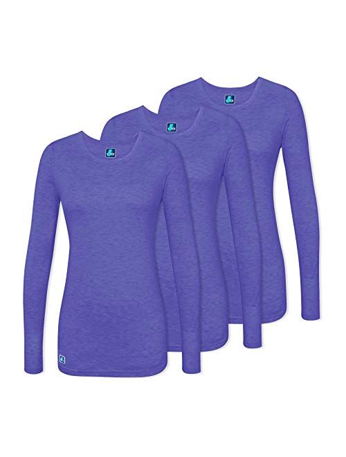 Adar Underscrubs for Women 3 Pack - Long Sleeve Underscrub Comfort Tee