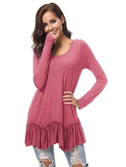 Women's Casual T-Shirt Solid Long Sleeve Tunic Tops