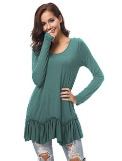 Women's Casual T-Shirt Solid Long Sleeve Tunic Tops