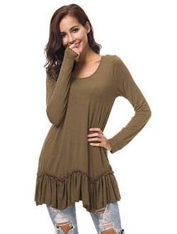 Women's Casual T-Shirt Solid Long Sleeve Tunic Tops