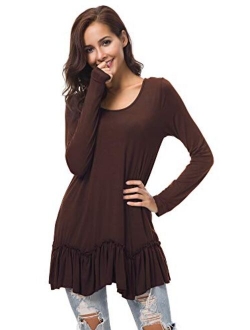 Women's Casual T-Shirt Solid Long Sleeve Tunic Tops