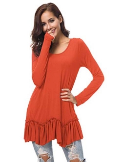 Women's Casual T-Shirt Solid Long Sleeve Tunic Tops