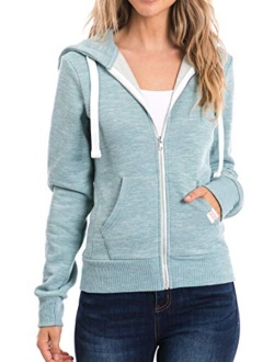 Urban Look Womens Active Long Sleeve Fleece Zip Up Hoodie with Plus Size