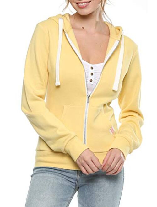 Urban Look Womens Active Long Sleeve Fleece Zip Up Hoodie with Plus Size