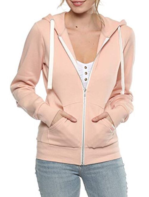 Urban Look Womens Active Long Sleeve Fleece Zip Up Hoodie with Plus Size