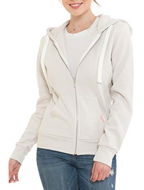 Urban Look Womens Active Long Sleeve Fleece Zip Up Hoodie with Plus Size