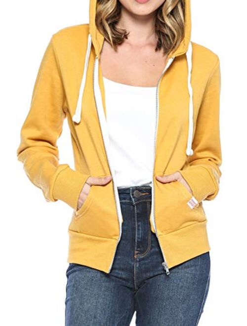 Urban Look Womens Active Long Sleeve Fleece Zip Up Hoodie with Plus Size