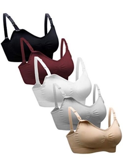 Padded Nursing Bra for Women Sleep Maternity Bralette for Breastfeeding Pack of 5