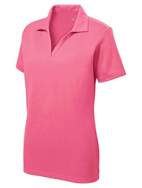 Women's Dri-Equip Short Sleeve Racer Mesh Polo Shirts in Size XS-4XL