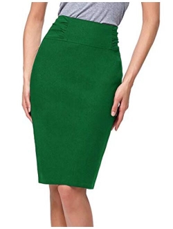 Women's Knee Length Pencil Skirts Slim Fit Business Skirt