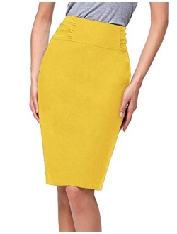 Women's Knee Length Pencil Skirts Slim Fit Business Skirt