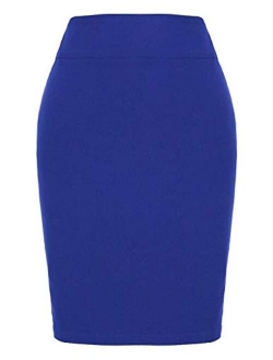 Women's Knee Length Pencil Skirts Slim Fit Business Skirt