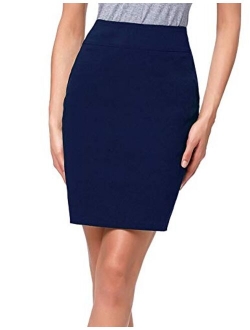 Women's Knee Length Pencil Skirts Slim Fit Business Skirt