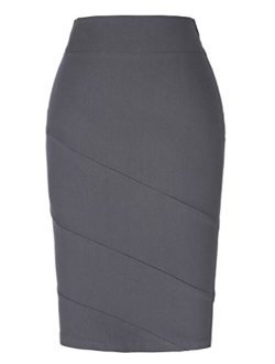 Women's Knee Length Pencil Skirts Slim Fit Business Skirt
