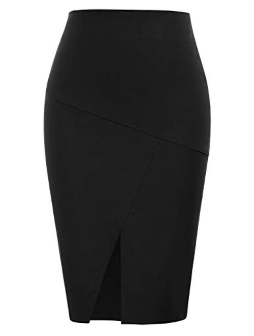 Kate Kasin Women's Knee Length Pencil Skirts Slim Fit Business Skirt