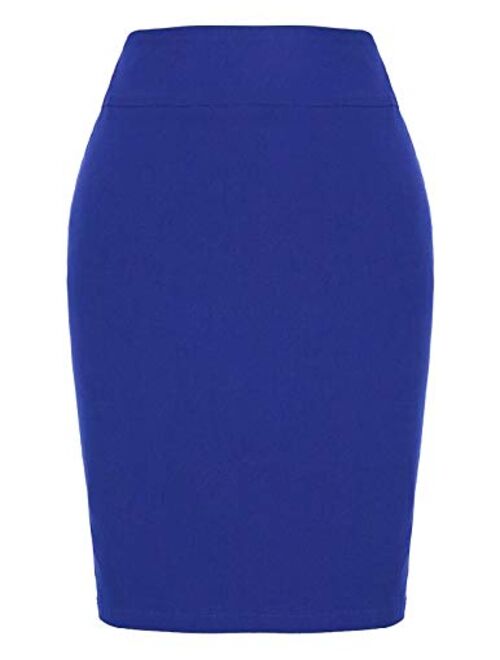 Kate Kasin Women's Knee Length Pencil Skirts Slim Fit Business Skirt