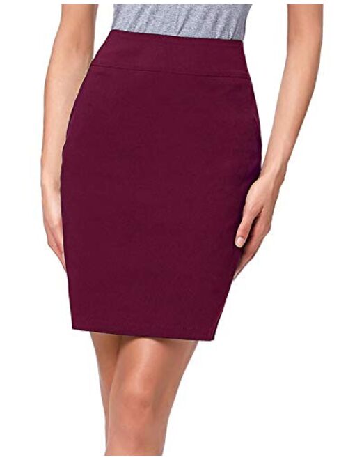 Kate Kasin Women's Knee Length Pencil Skirts Slim Fit Business Skirt