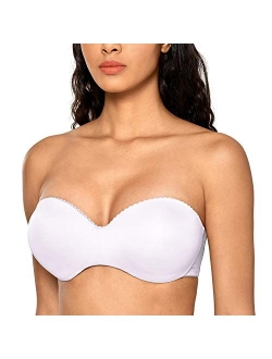 DOBREVA Women's Strapless Push Up Bra Padded Underwire Multiway Bra